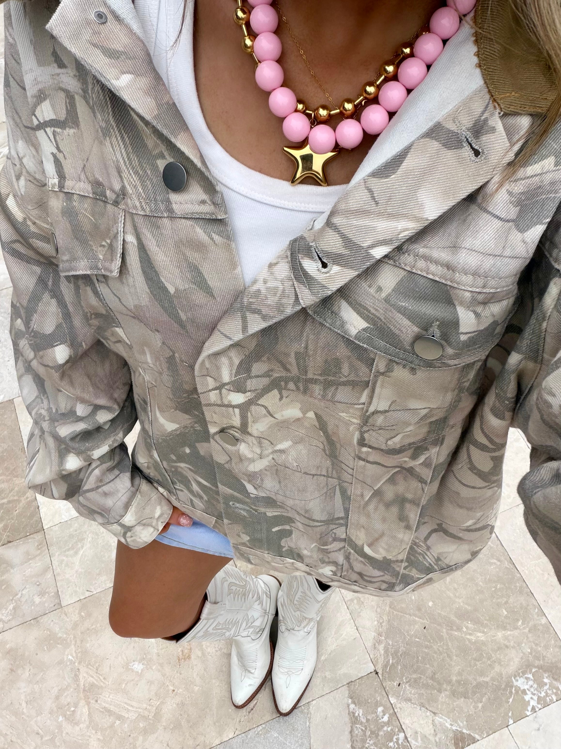 Chunky Bead Necklace - Pink