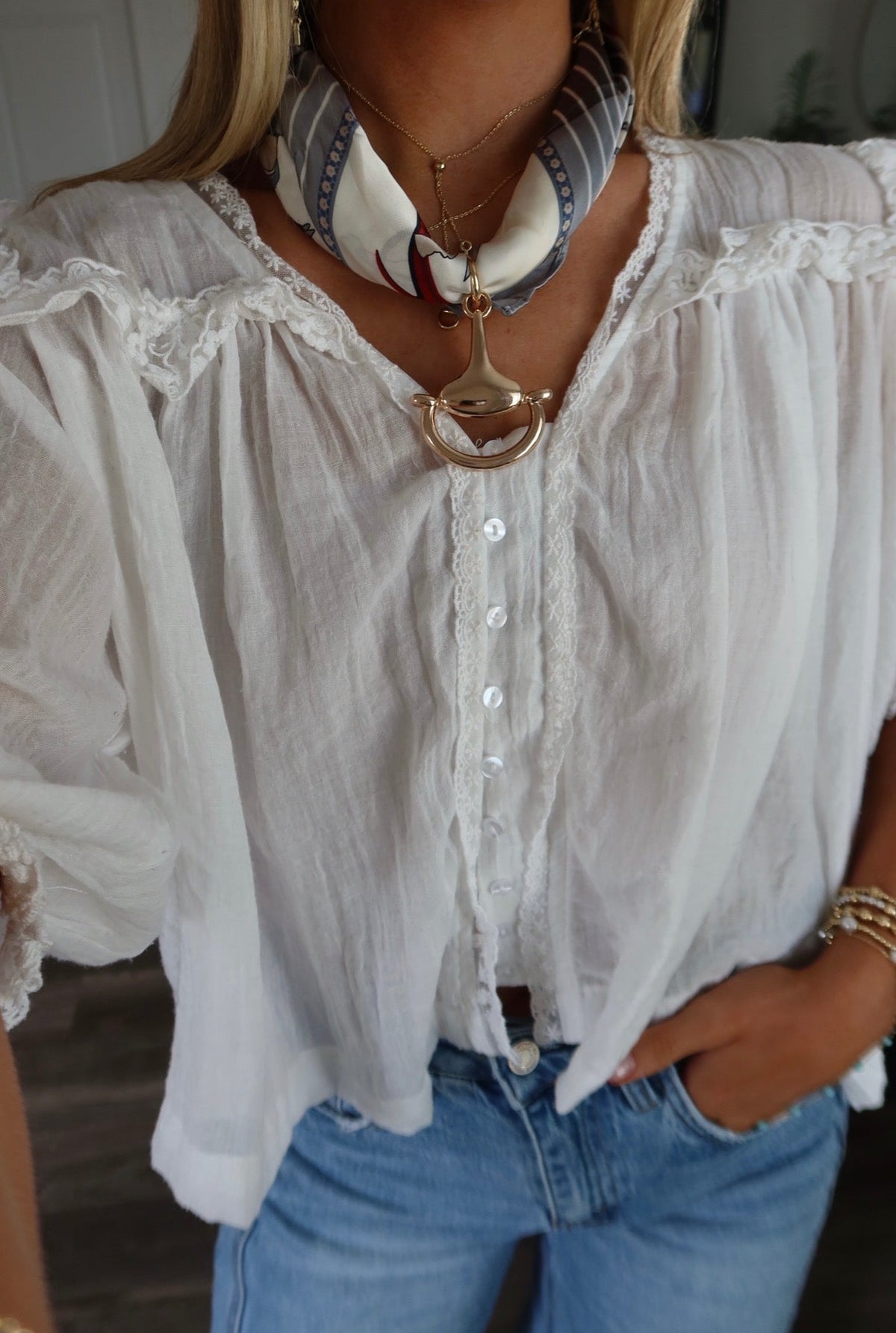 Scarf with Horsebit Pendant