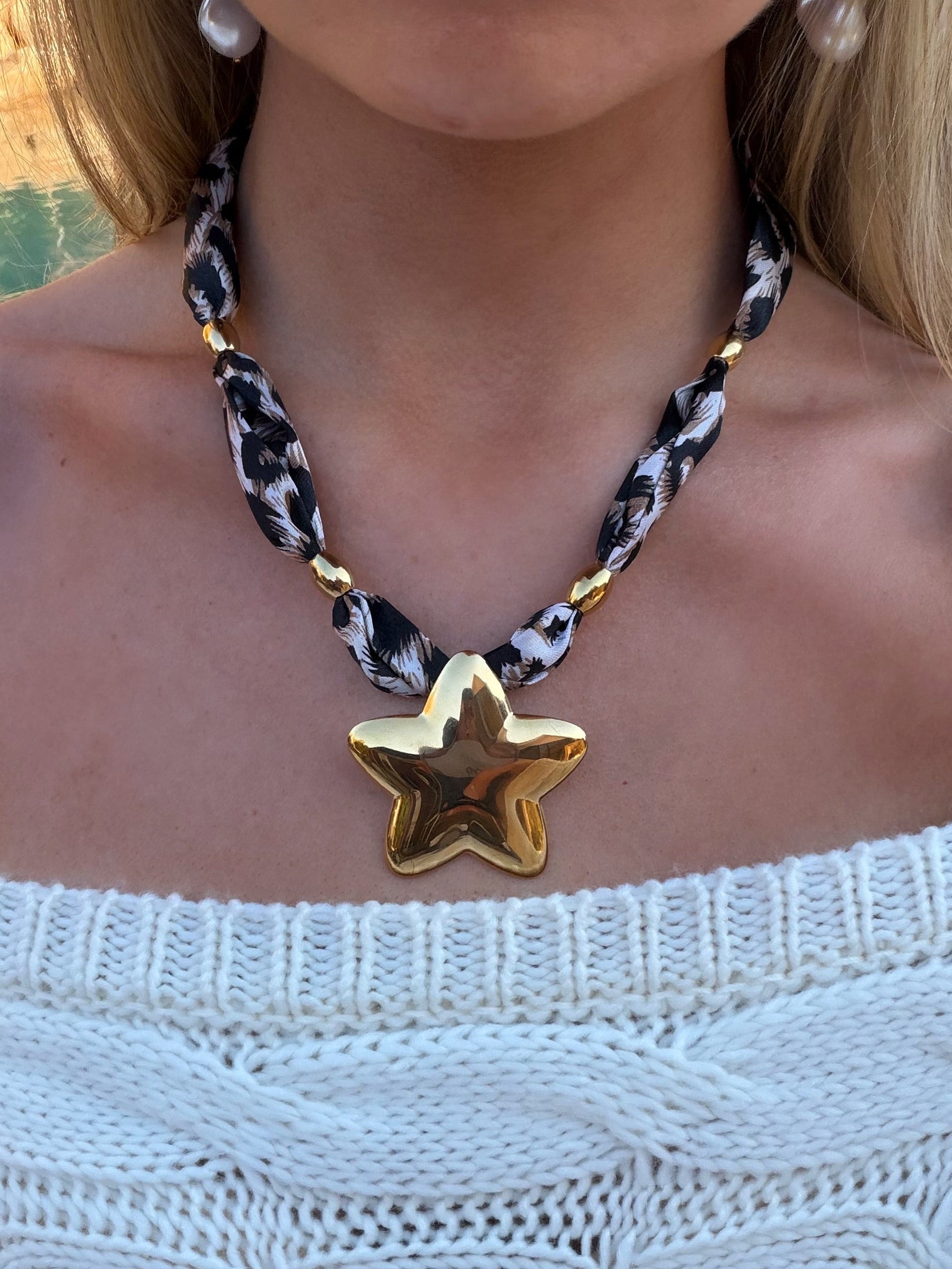 Chunky Cheetah Star Necklace