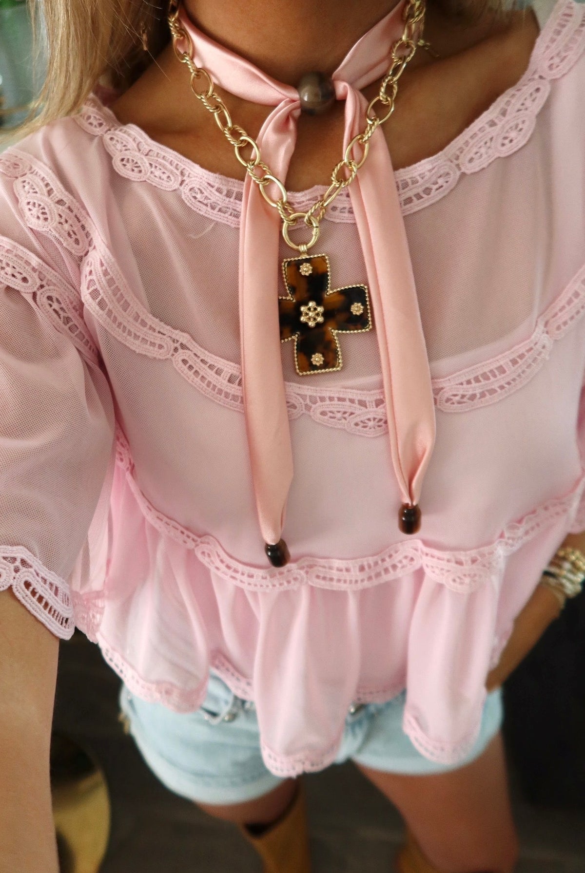 Tortoise Shell Cross Chain