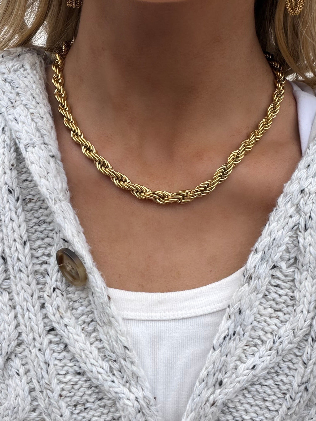 Gold Rope Chain Necklace