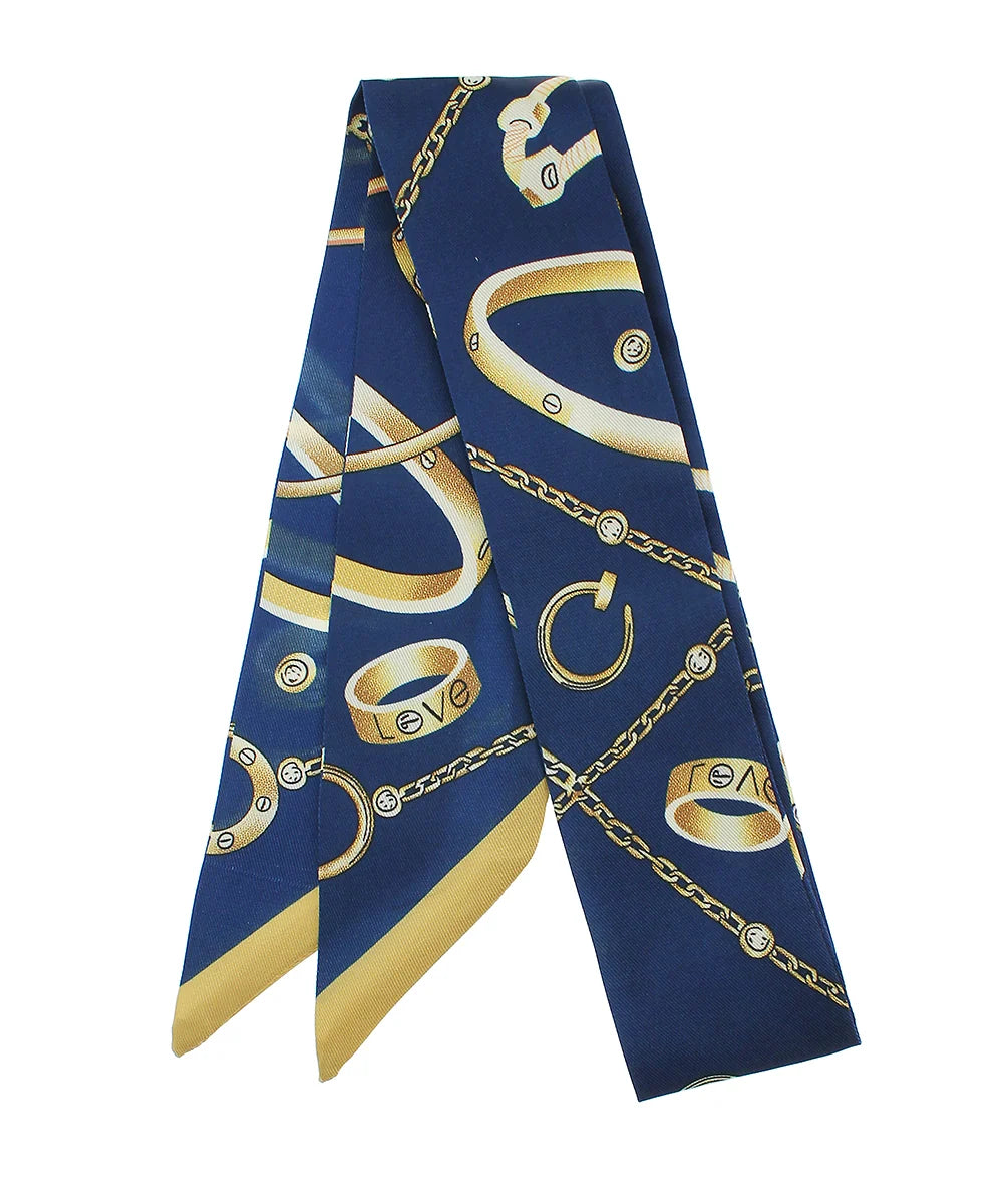 Navy and Gold Twilly Scarf