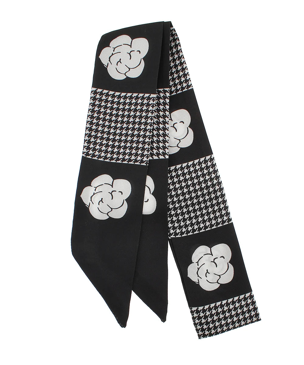 Flower Block Print Twilly Scarf