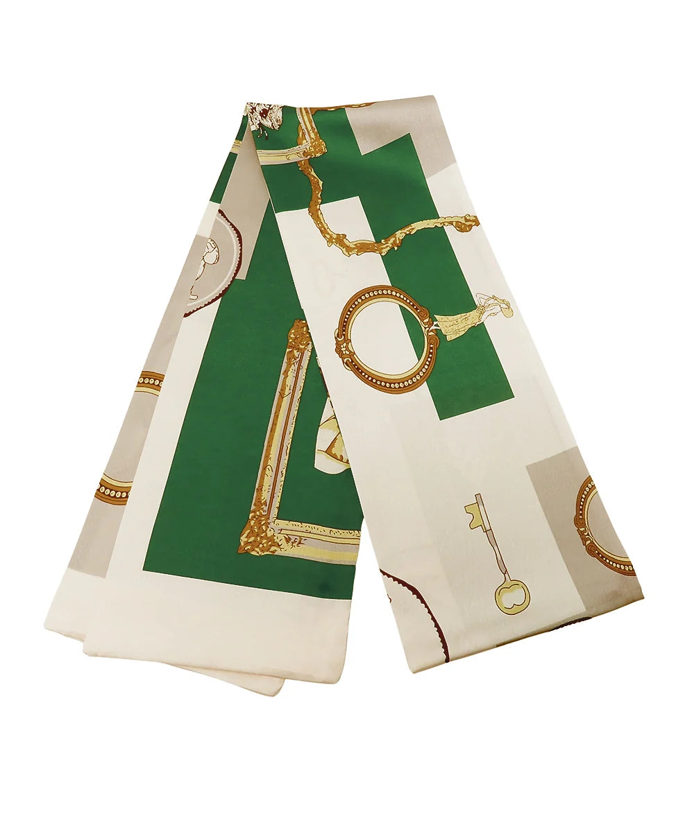 Key Print Narrow Scarf