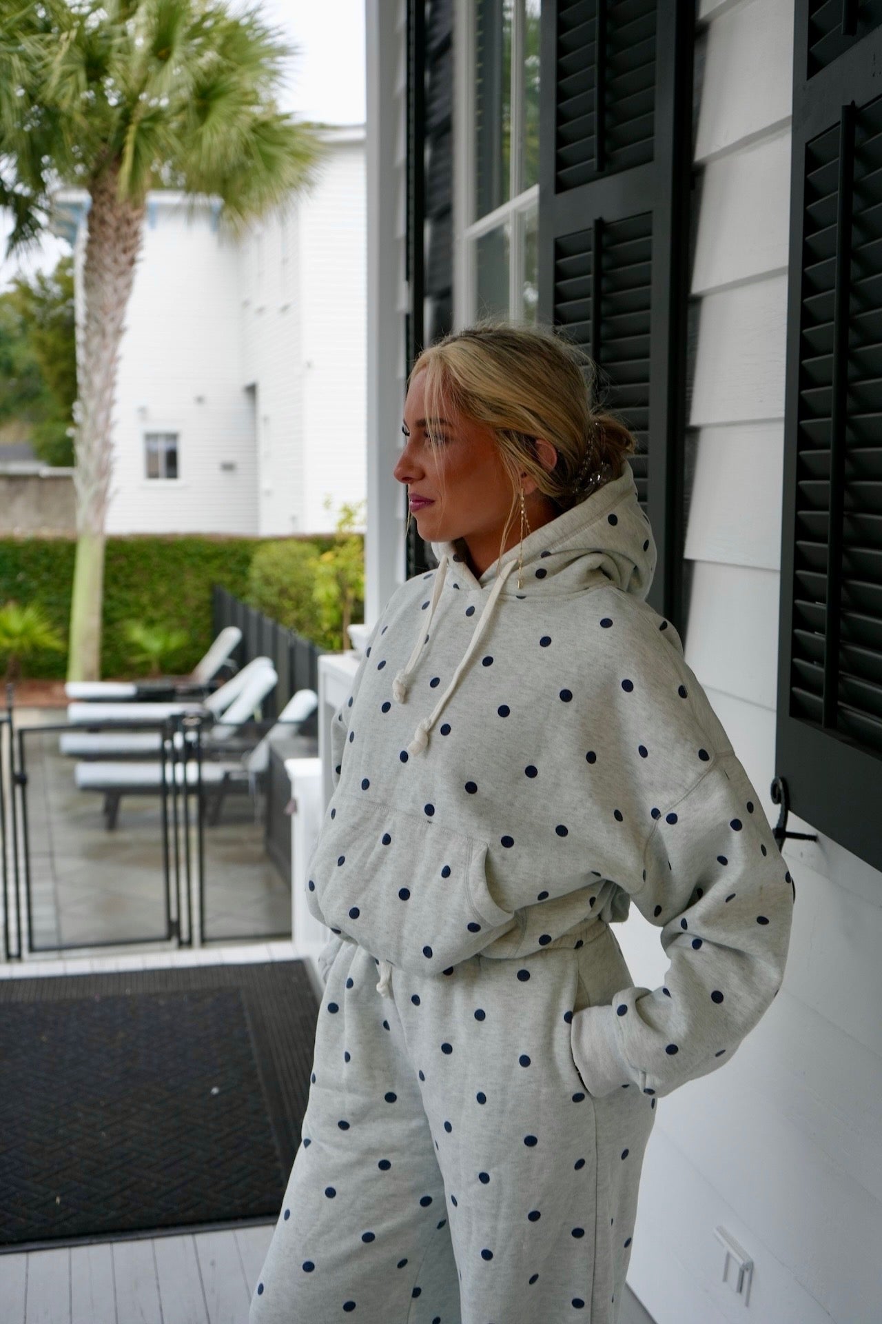 Polka Dot Set - Navy/Gray