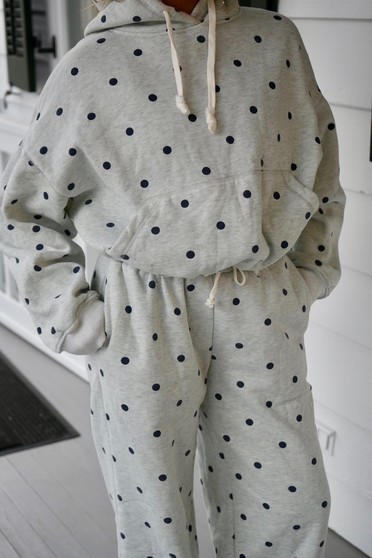 Polka Dot Set - Navy/Gray