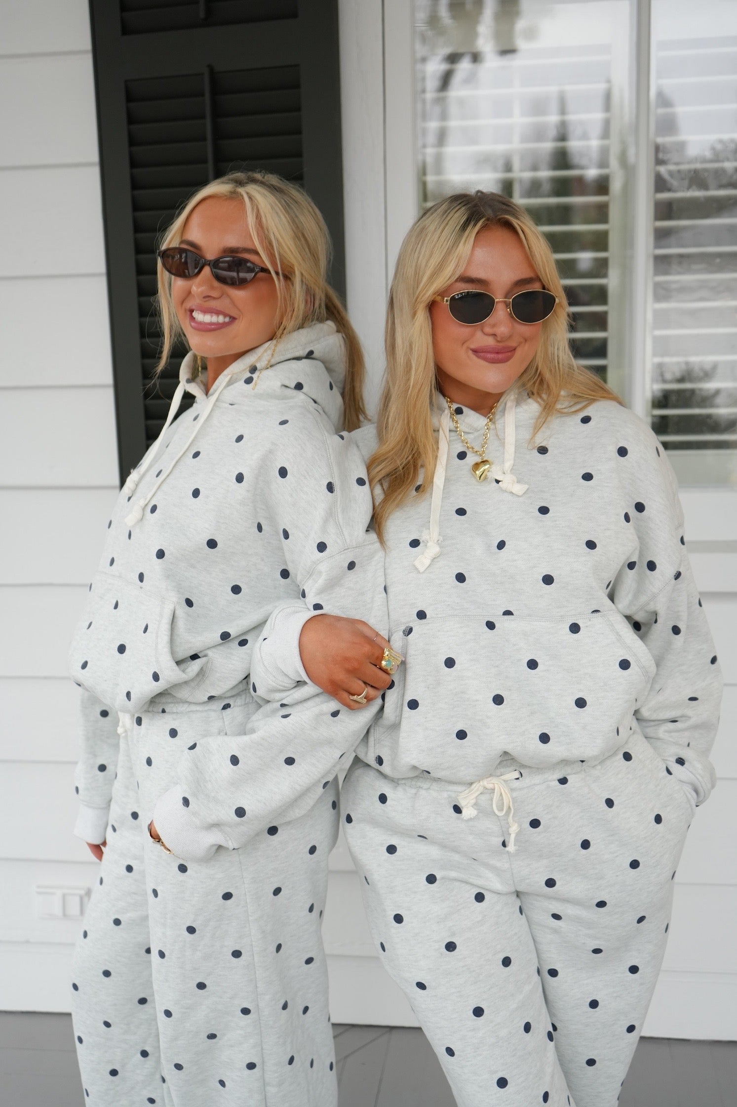 Polka Dot Set - Navy/Gray