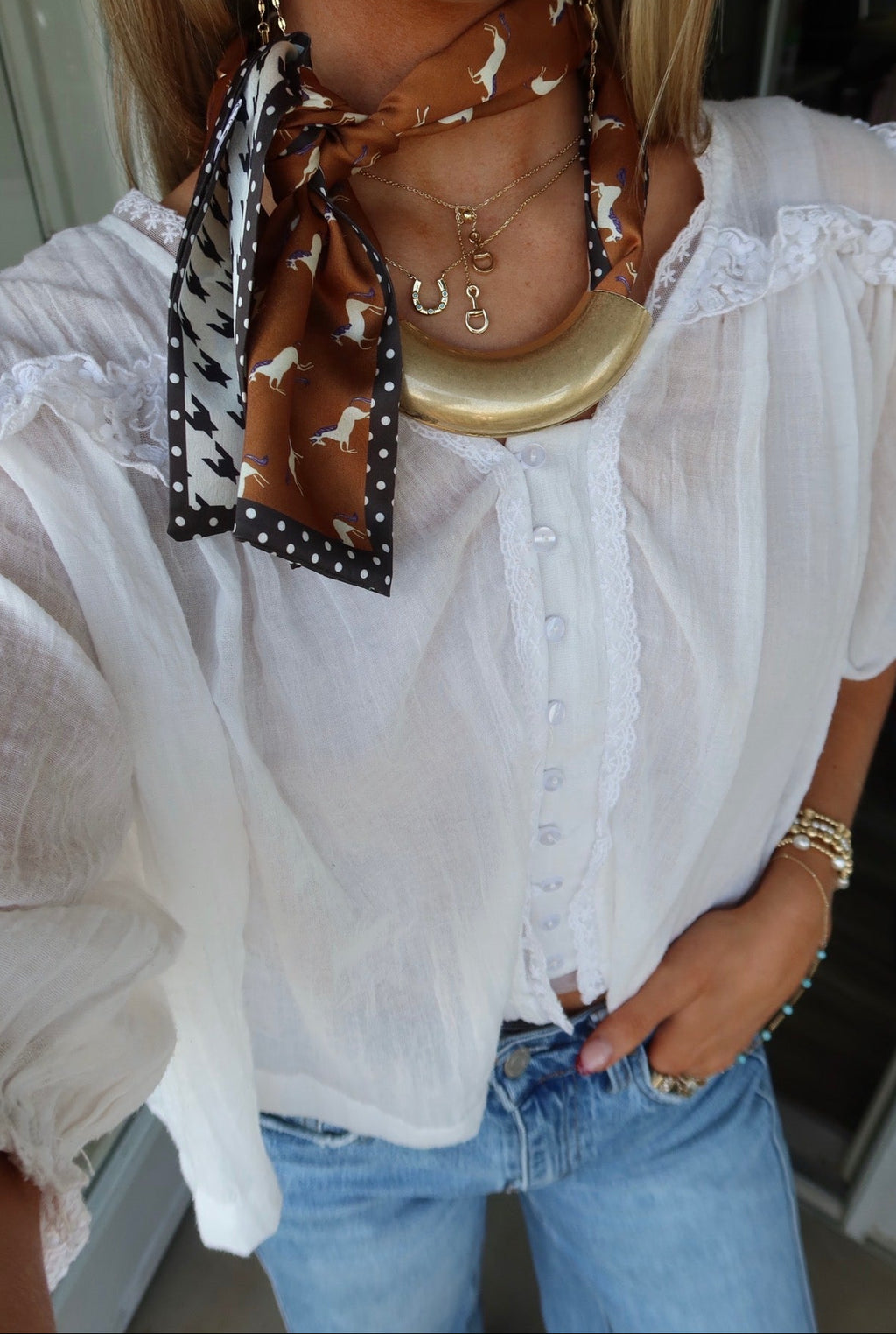 Curved Gold Scarf Enhancer