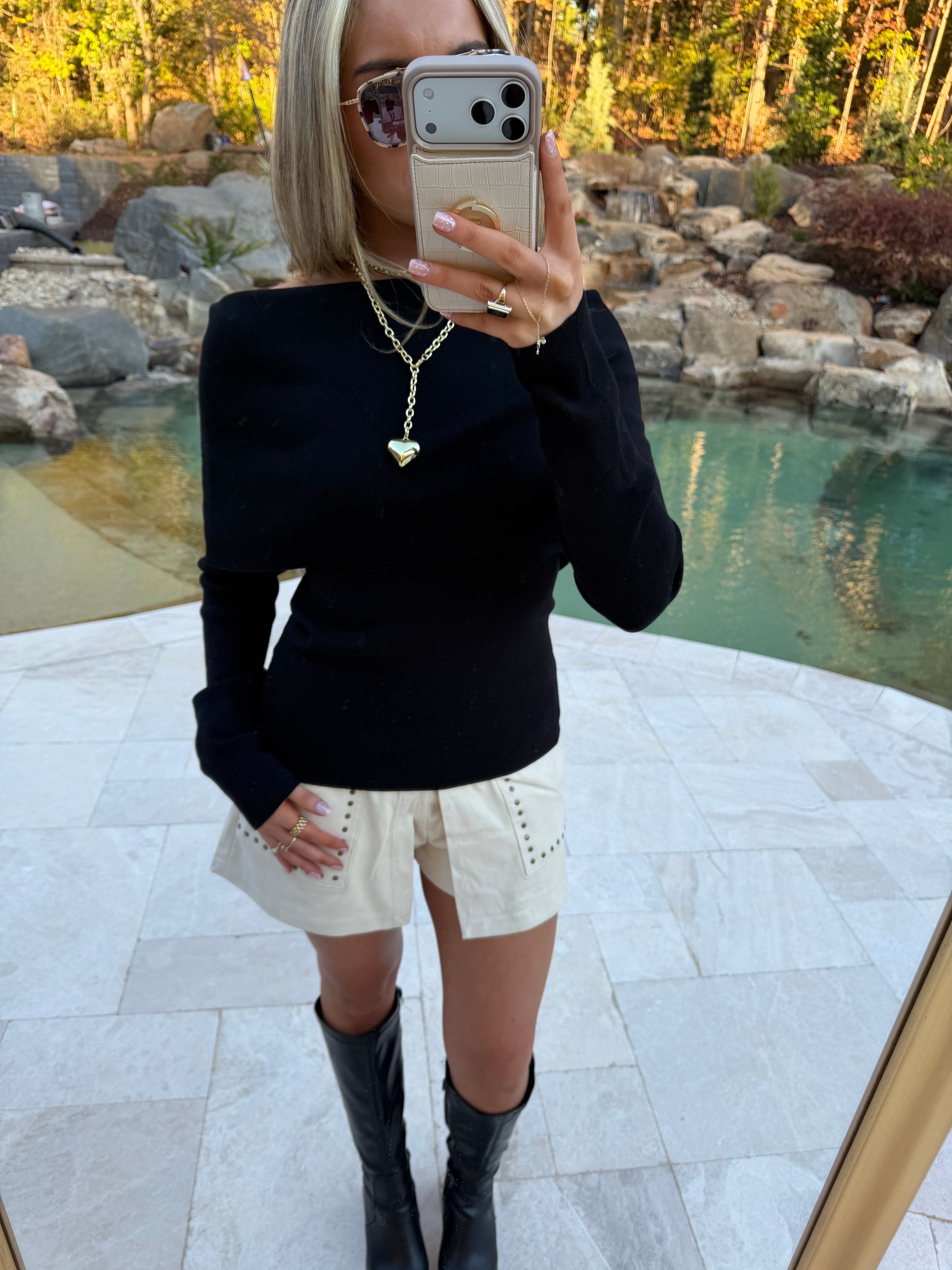 Black Off-the-Shoulder Sweater