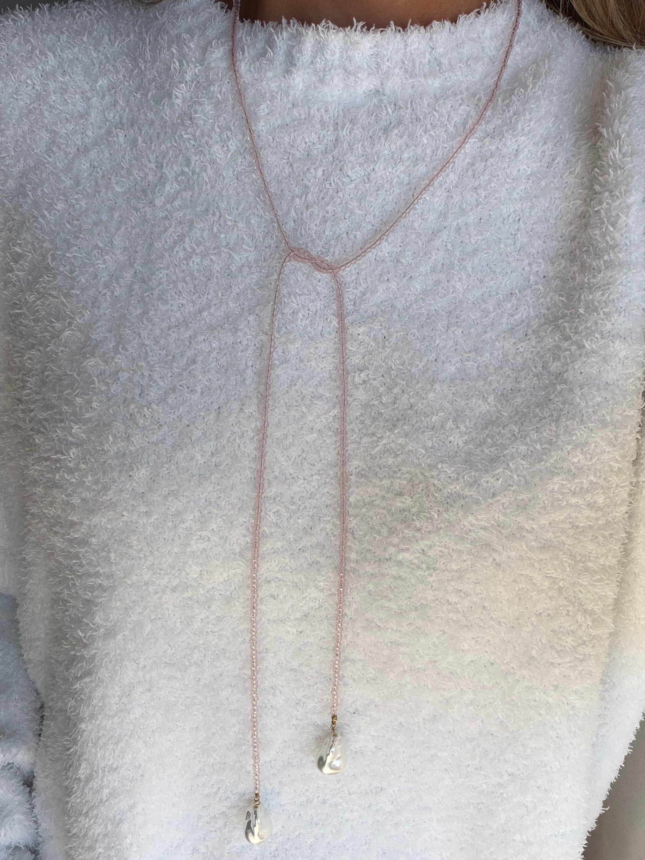 Chelsea Wrap Necklace (Light Pink)