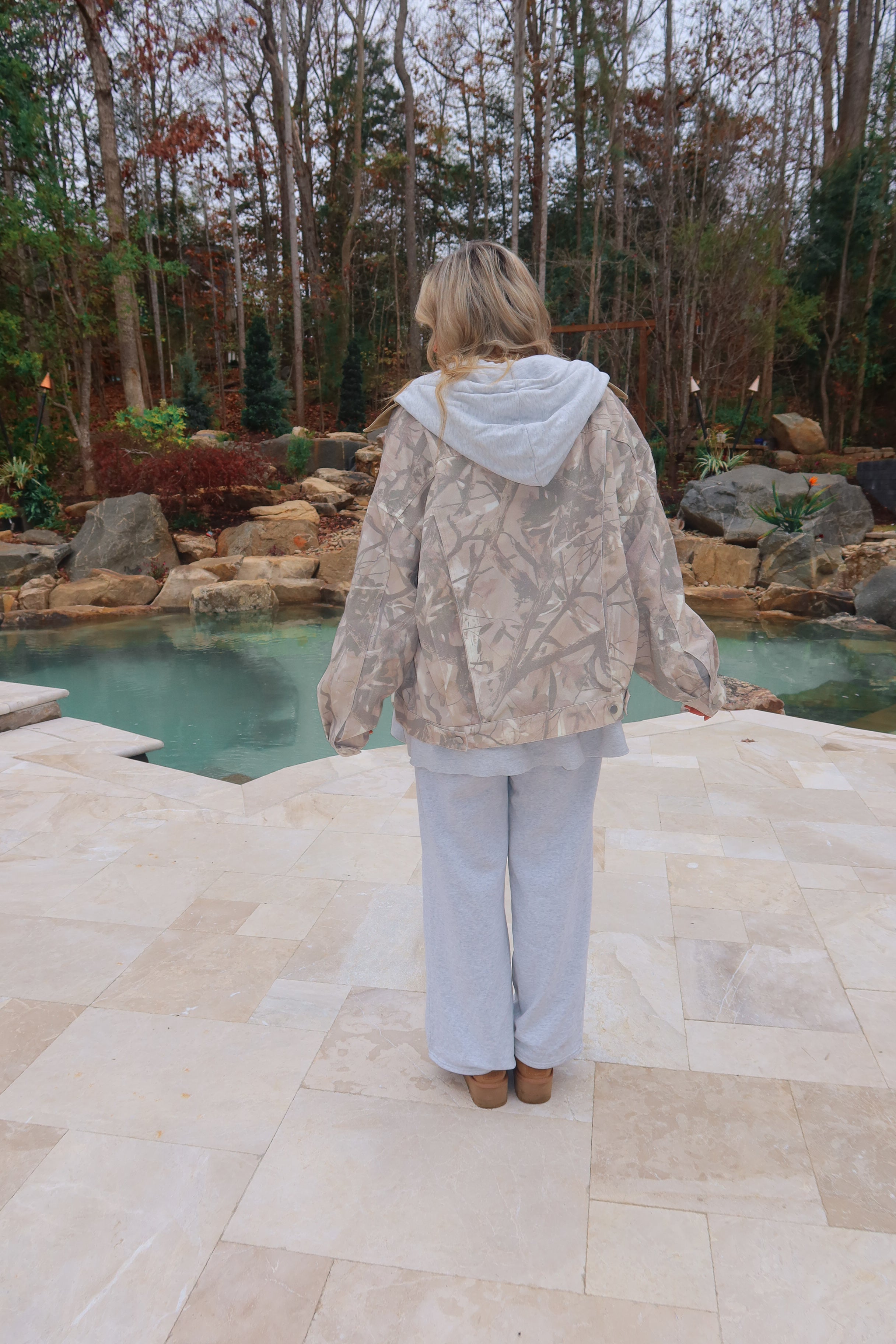 Woodlands Camo Oversized Trucker Jacket