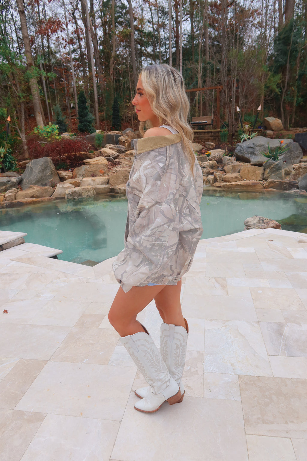 Woodlands Camo Oversized Trucker Jacket