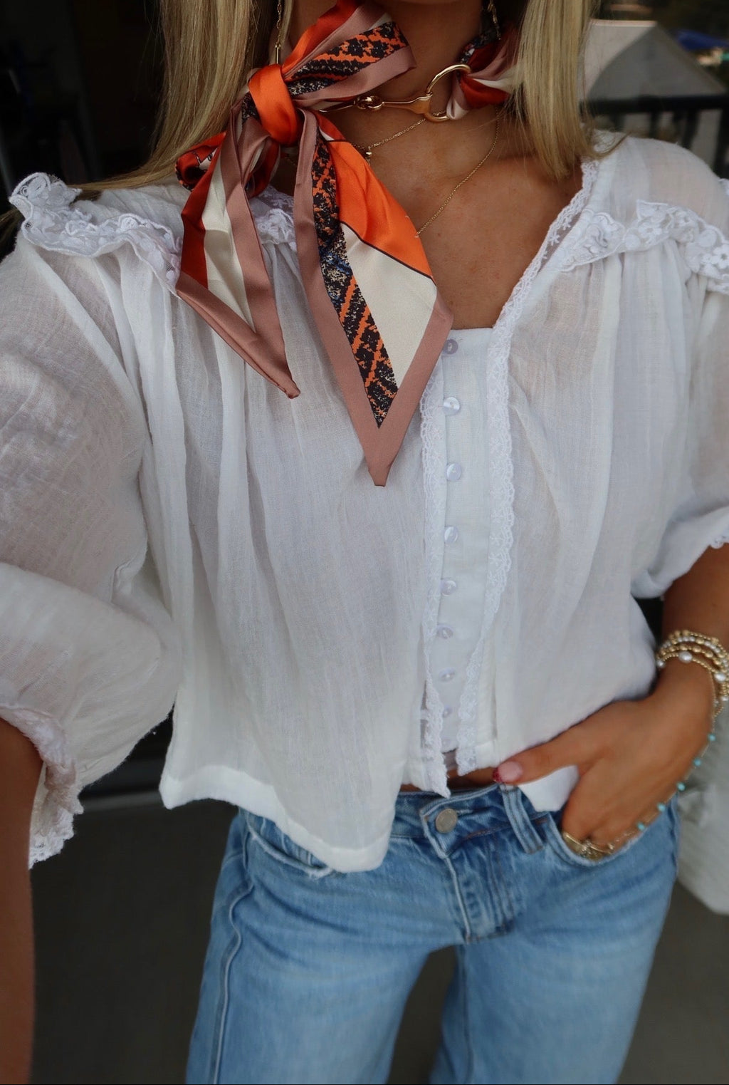 Scarf & Horsebit Buckle Necklace