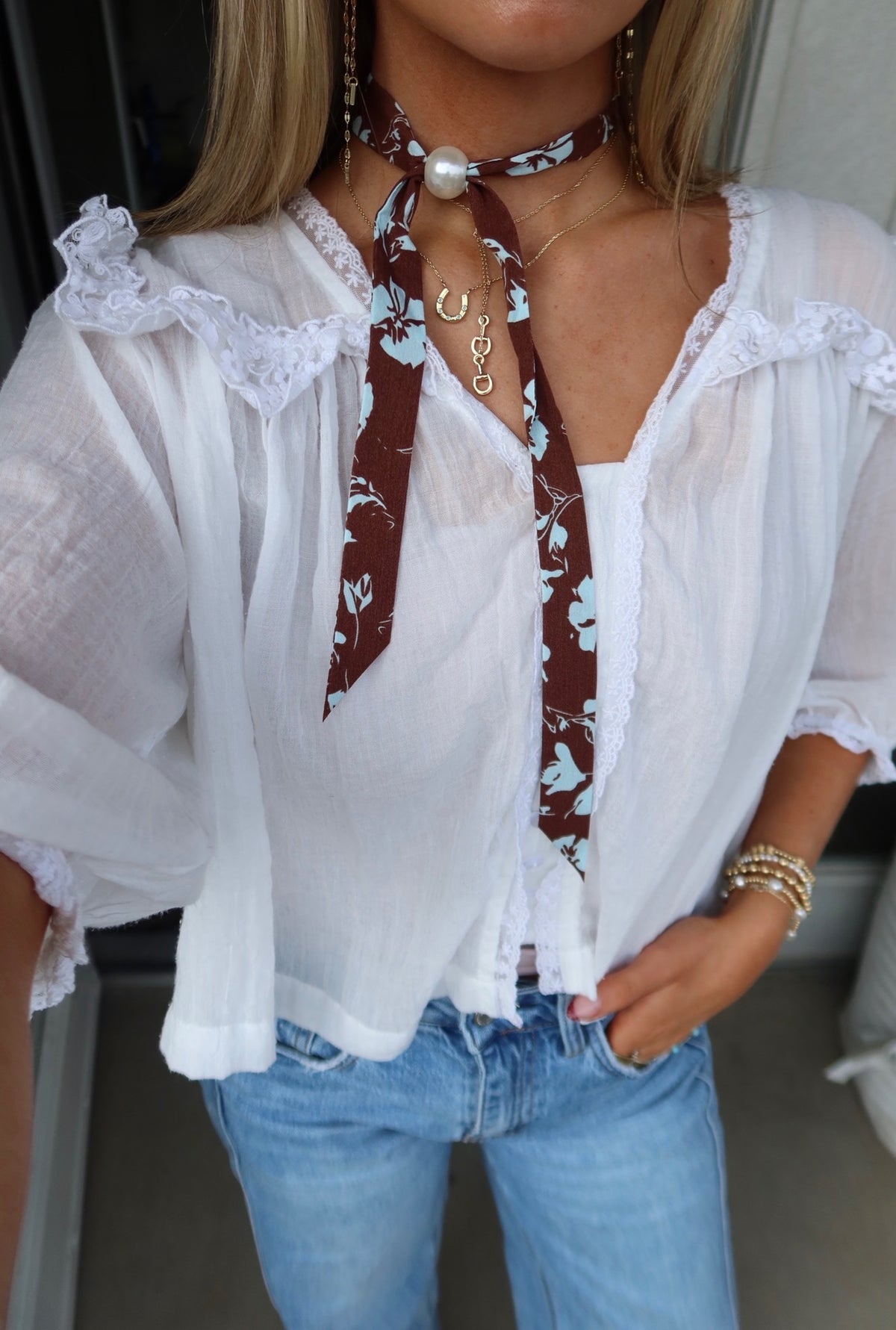 Dainty Horsebit Y Necklace - Gold Dipped