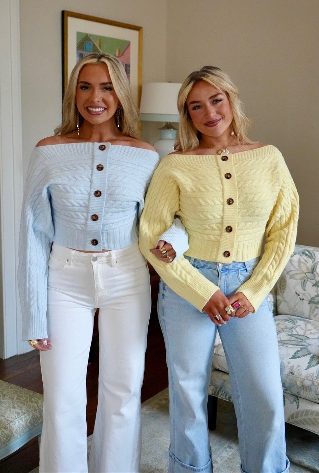 Hello Spring Sweater - Blue/Yellow