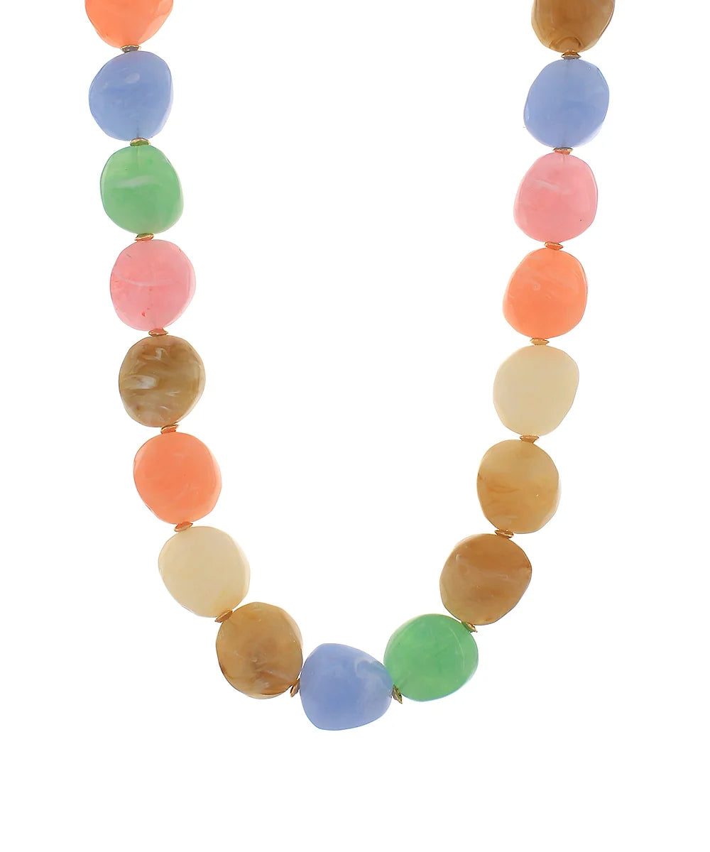 Multicolor Stone Bead Necklace