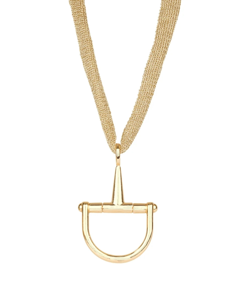 Large Horsebit Mesh Necklace