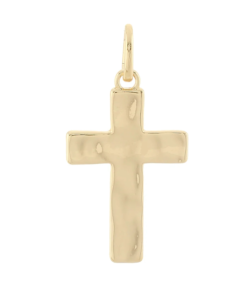 Hammered Cross Charm/Pendant